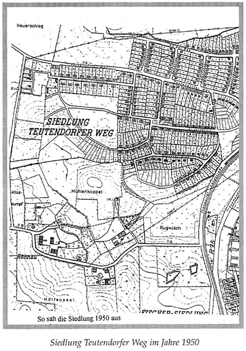 Siedlung Teutendorfer Weg im Jahre 1950