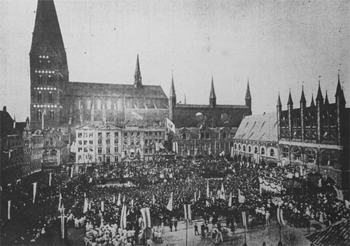 Siegesfeier 1871 Lübecker Marktplatz