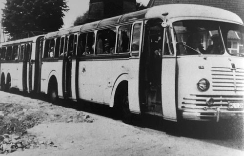 LVG Büssing Gelenkbus, Baujahr 1955 © Presseabteilung von „Lübeck-Verkehr“