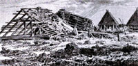 Niendorfer Häuser nach der Sturmflut 1872
