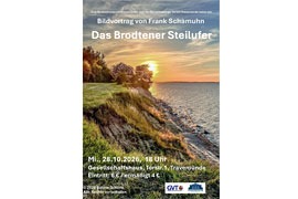 Plakat Bildvortrag „Brodtener Steilufer 180° – wo die Ostsee das Land formt“ – Frank Schamuhn