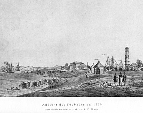 Ansicht des Seebades um 1830